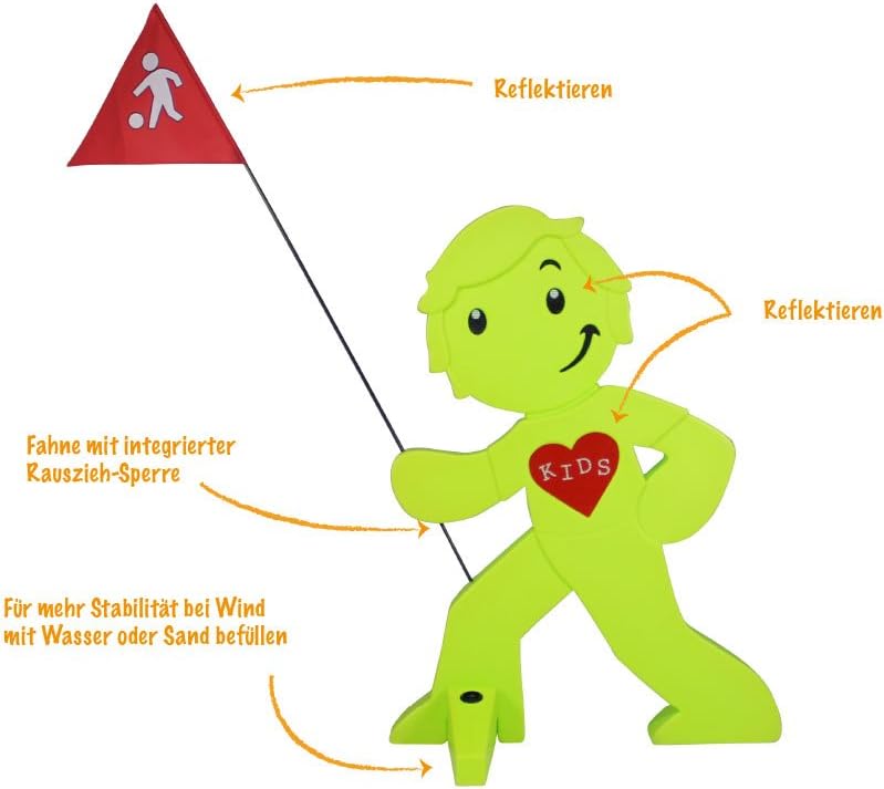Reflektierender Warnaufsteller für Kindersicherheit, 1x Orange