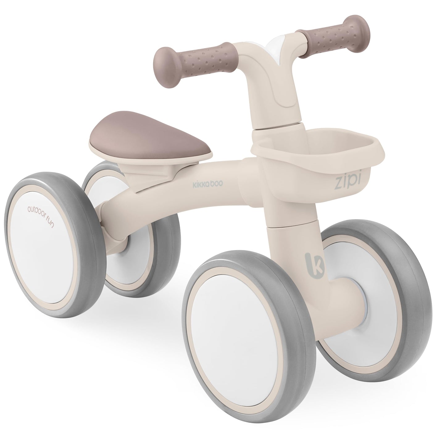 Laufrad mit Korb, Beige