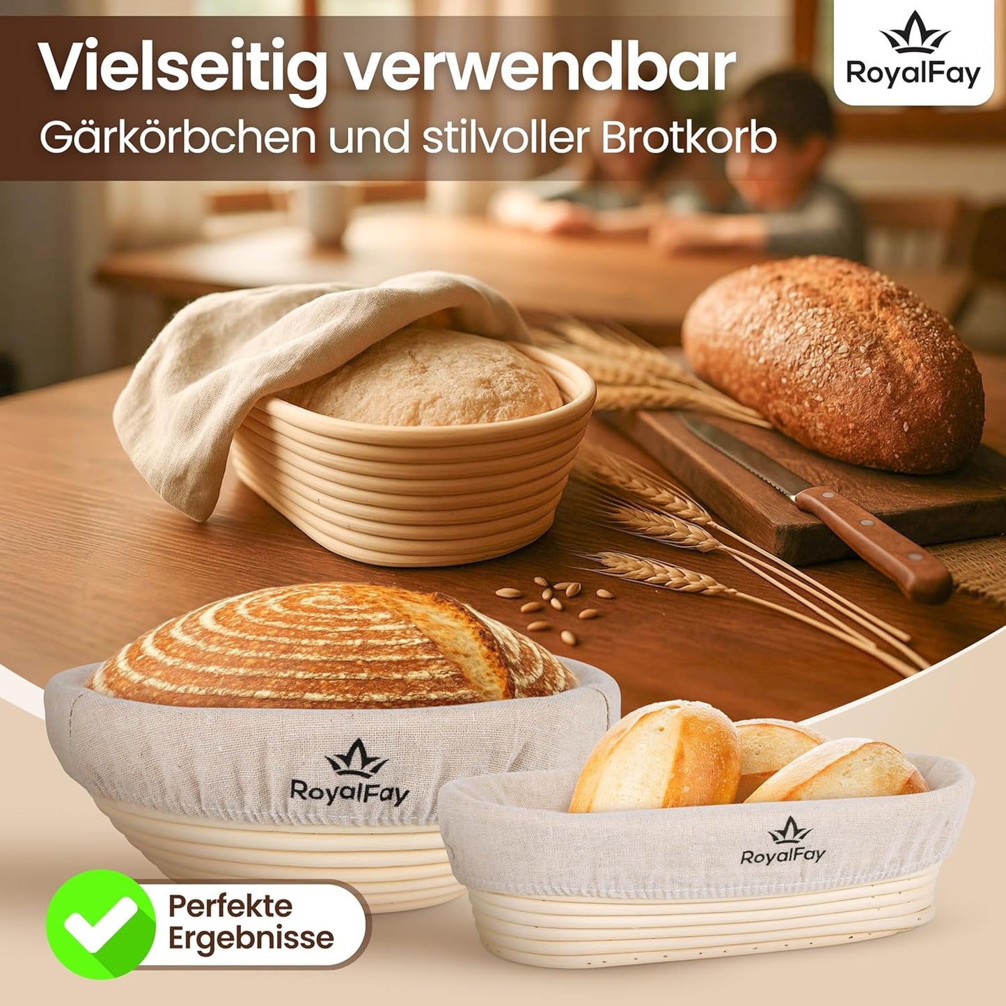 Gärkörbchen-Set mit Zubehör, oval & rund, Kombi Set