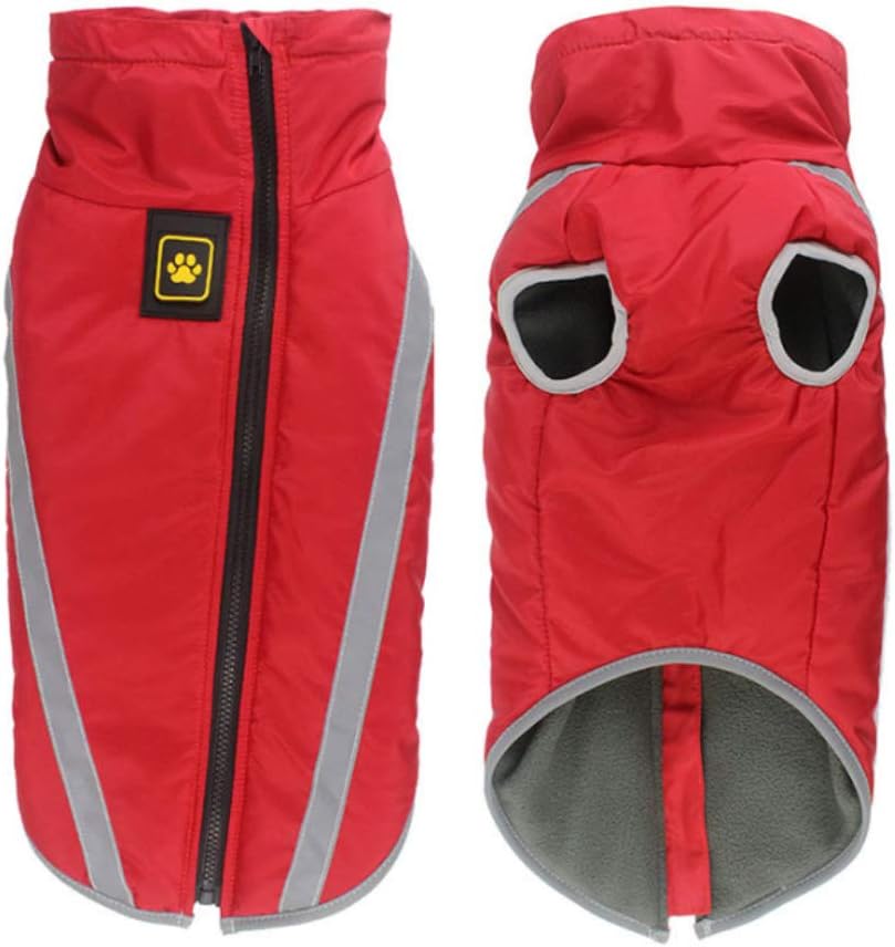 Wasserdichter Hundewintermantel, Rot 3XL