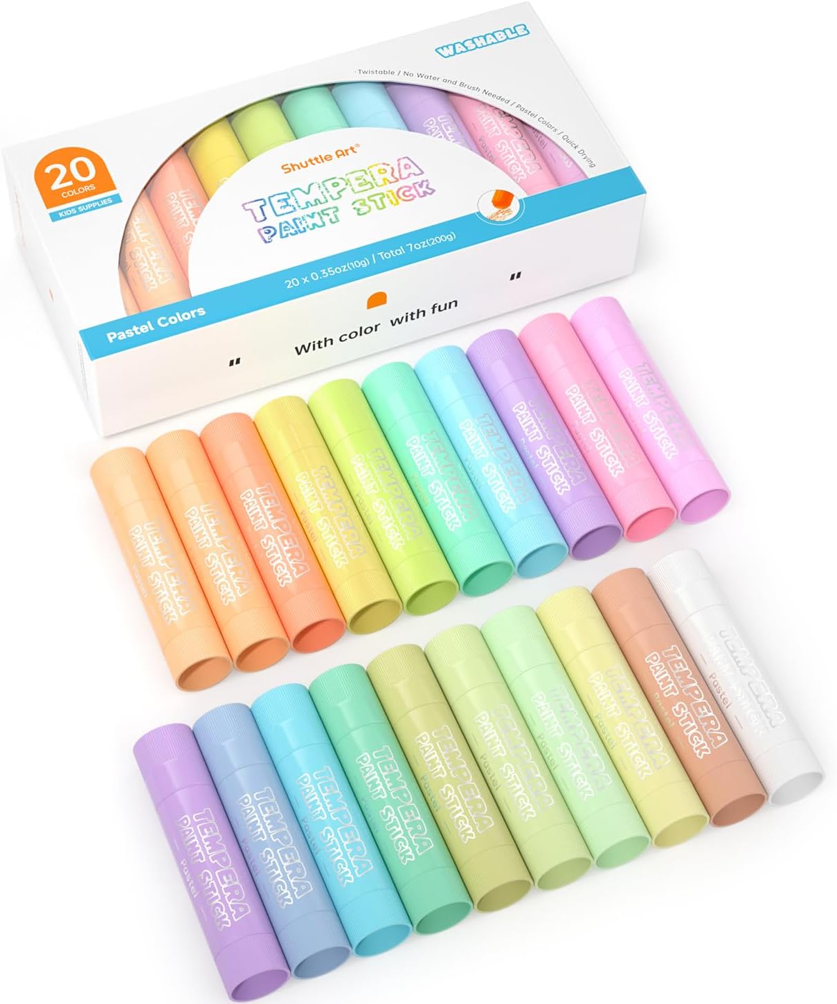Tempera Malstifte-Set, 20 Pastell Farben