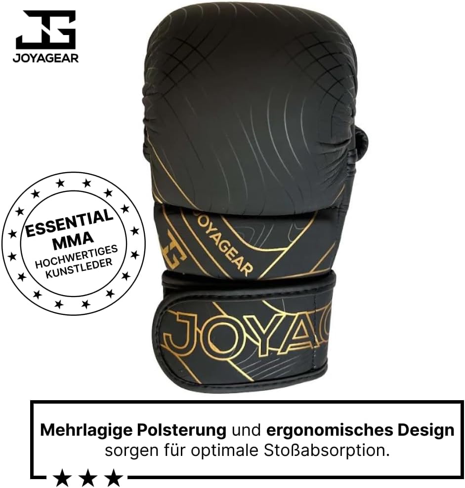 MMA-Handschuhe Essential, Schwarz/Gold S