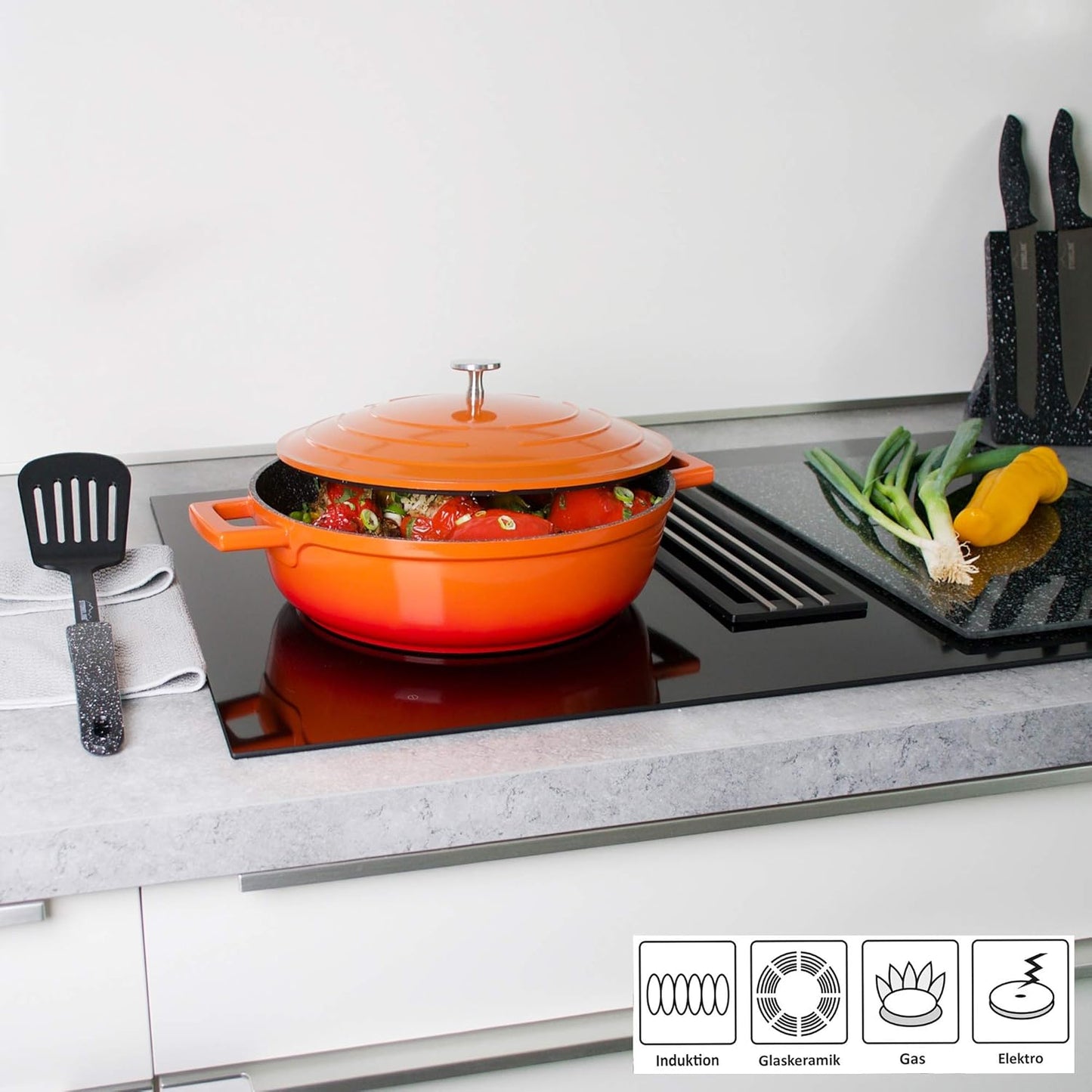 Cocotte Bräter, 28 cm Orange