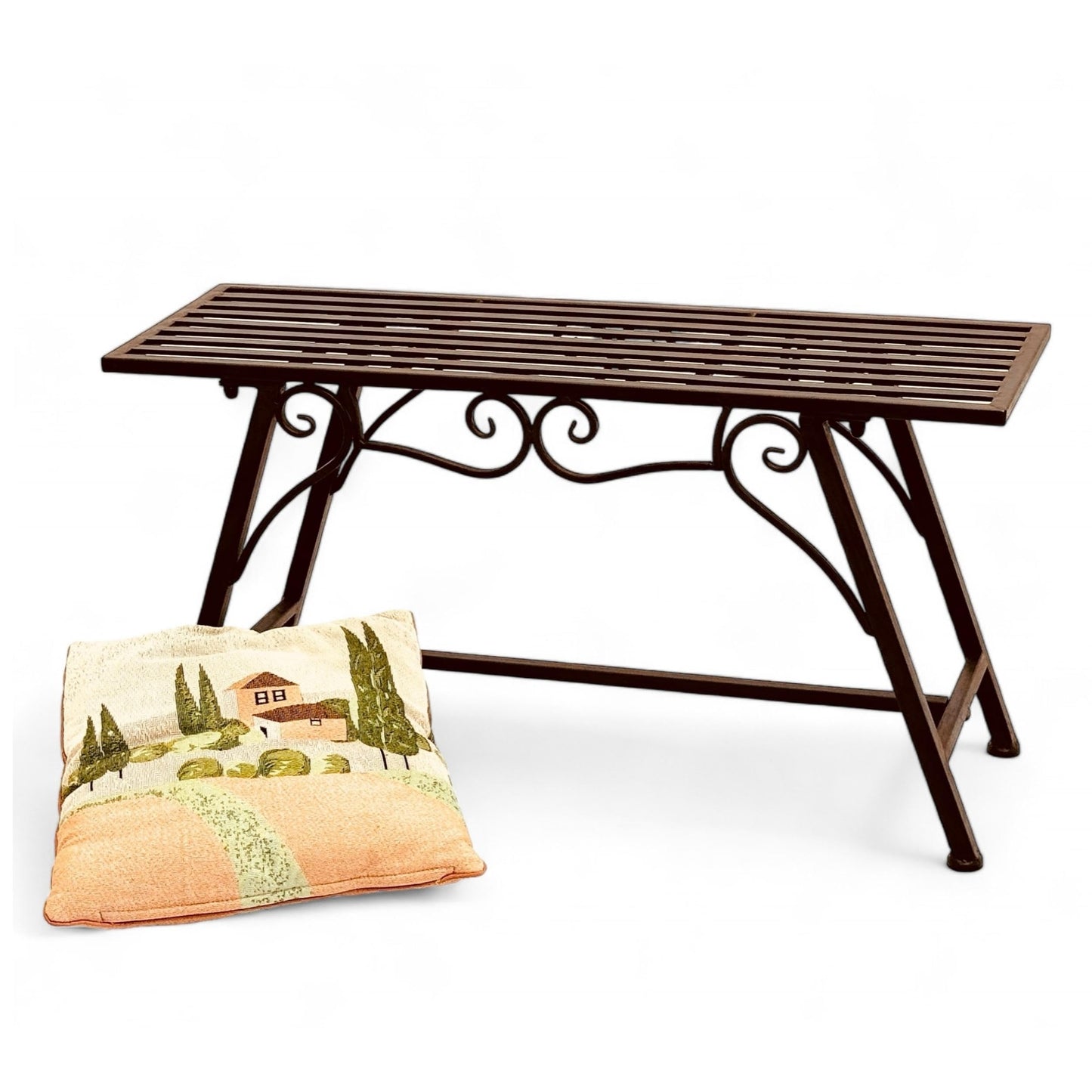 Wetterfeste Antik-Design Gartenbank Cucciu S, 83 cm x 27 cm x 45 cm