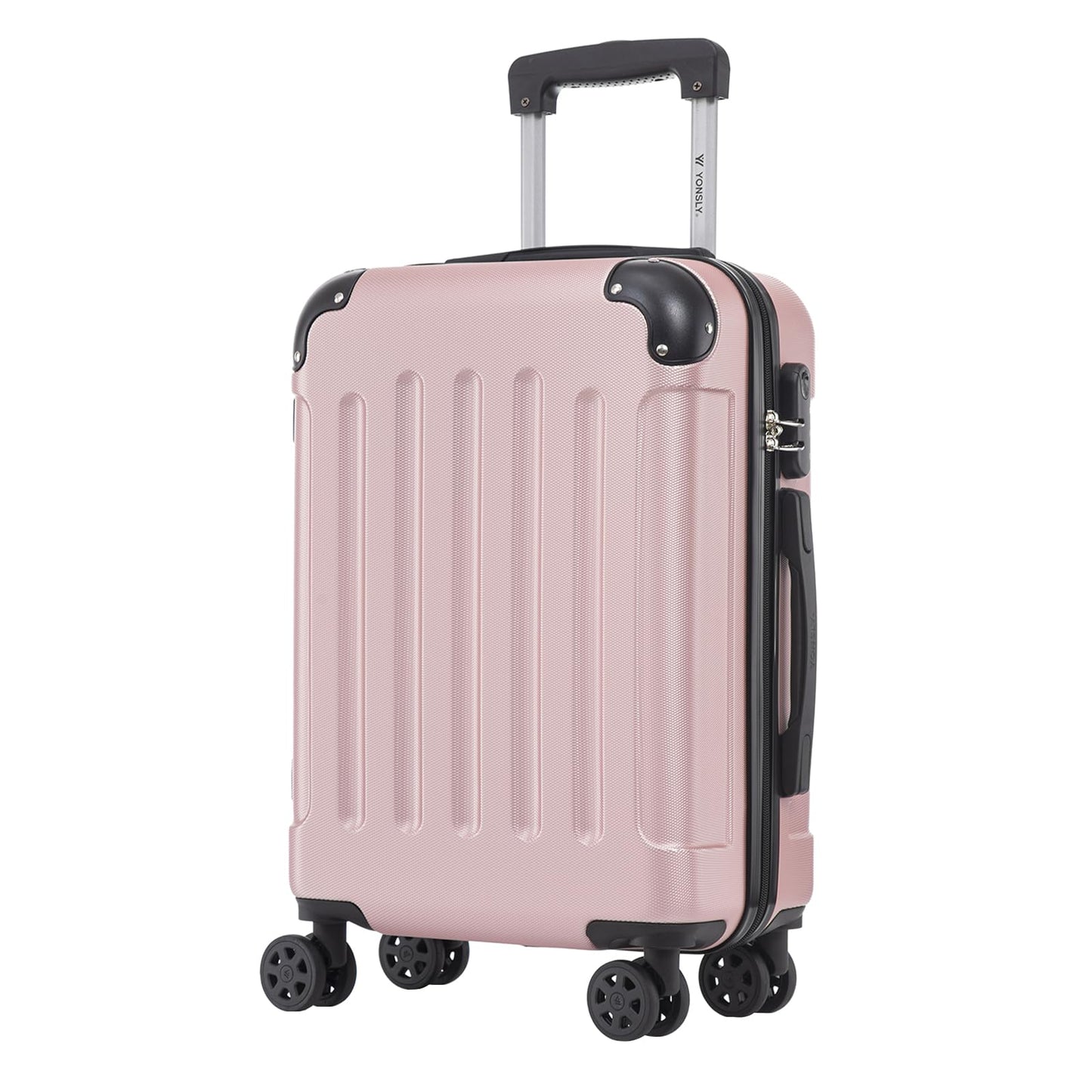 Hartschalen-Handgepäckkoffer mit Zahlenschloss, M (55cm-40L) YS2G1 Roségold