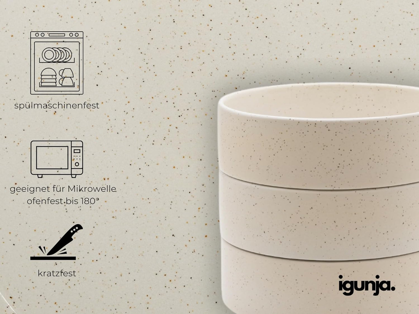 4er-Set XL-Bowls, Beige XL Bowls