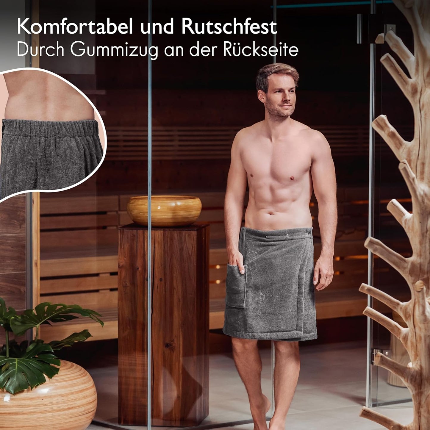 Premium Saunakilt Herren, Anthrazit