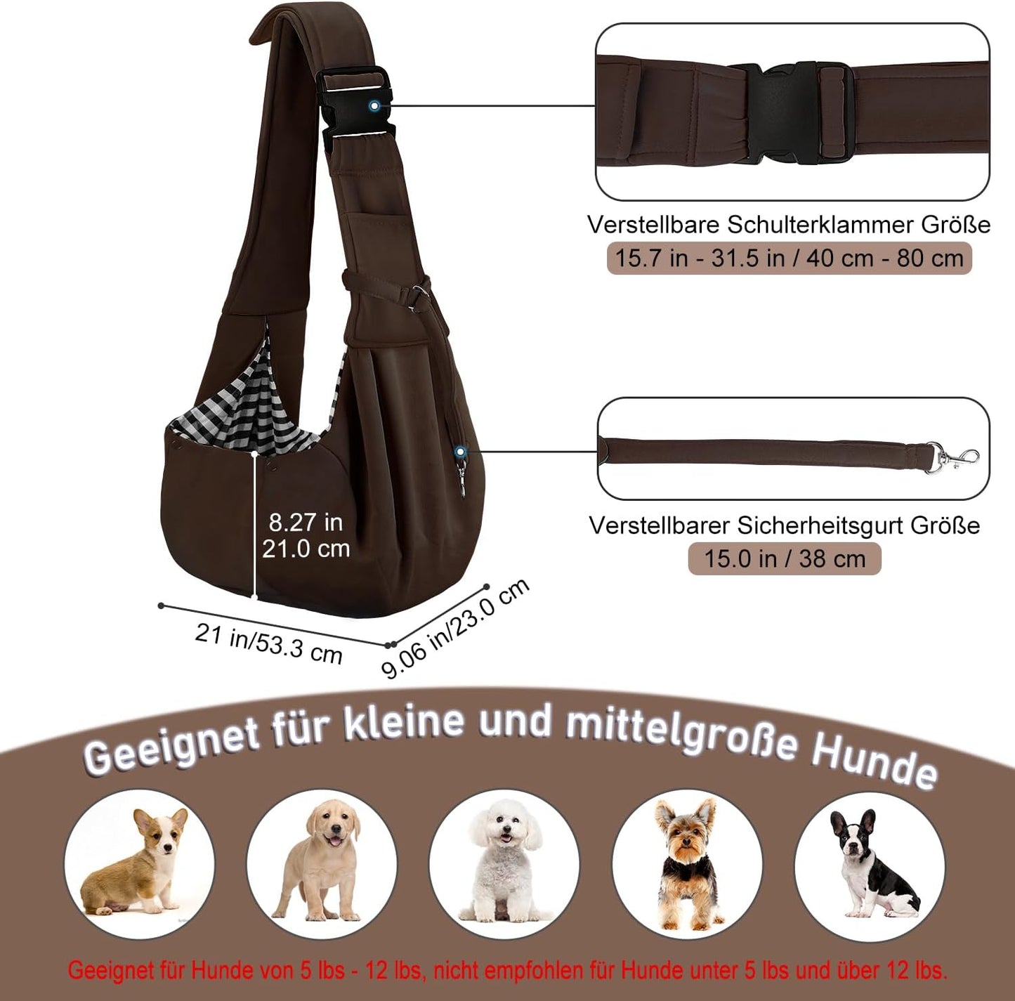 Tragetuch für Hunde, Braun
