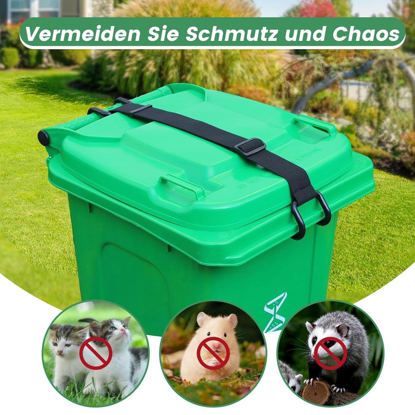 Mülltonnenschloss Set (2 Stück, ohne Bohren)