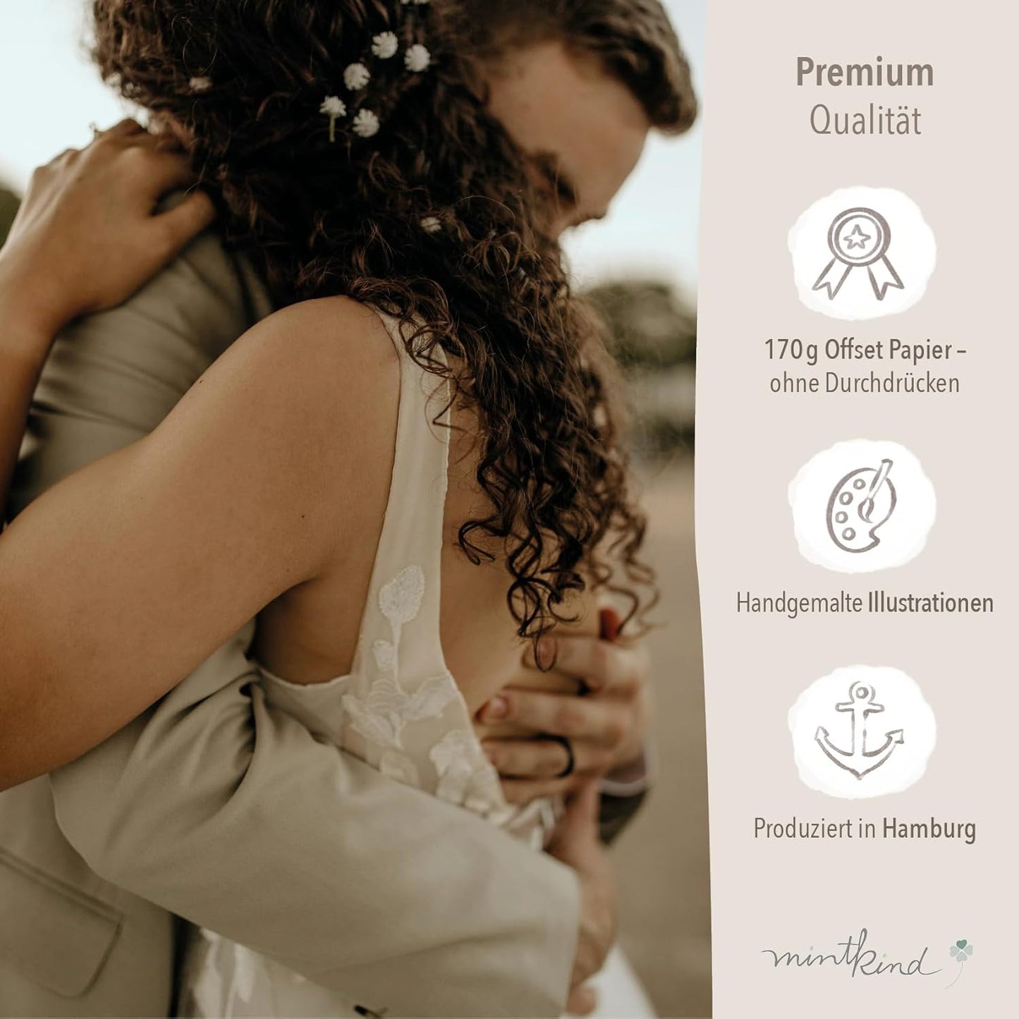 Hochzeit-Gästebuch mit Fragen (inkl. Sticker), Mit Fragen Beige