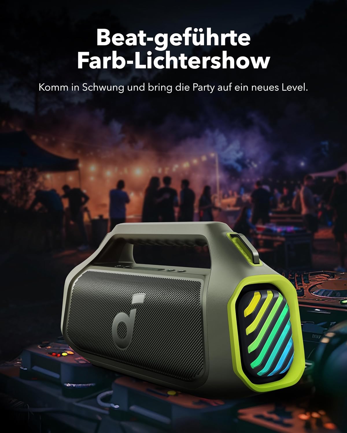 Boom 2 Plus Outdoor Bluetooth Lautsprecher, 140W, wasserdicht, green