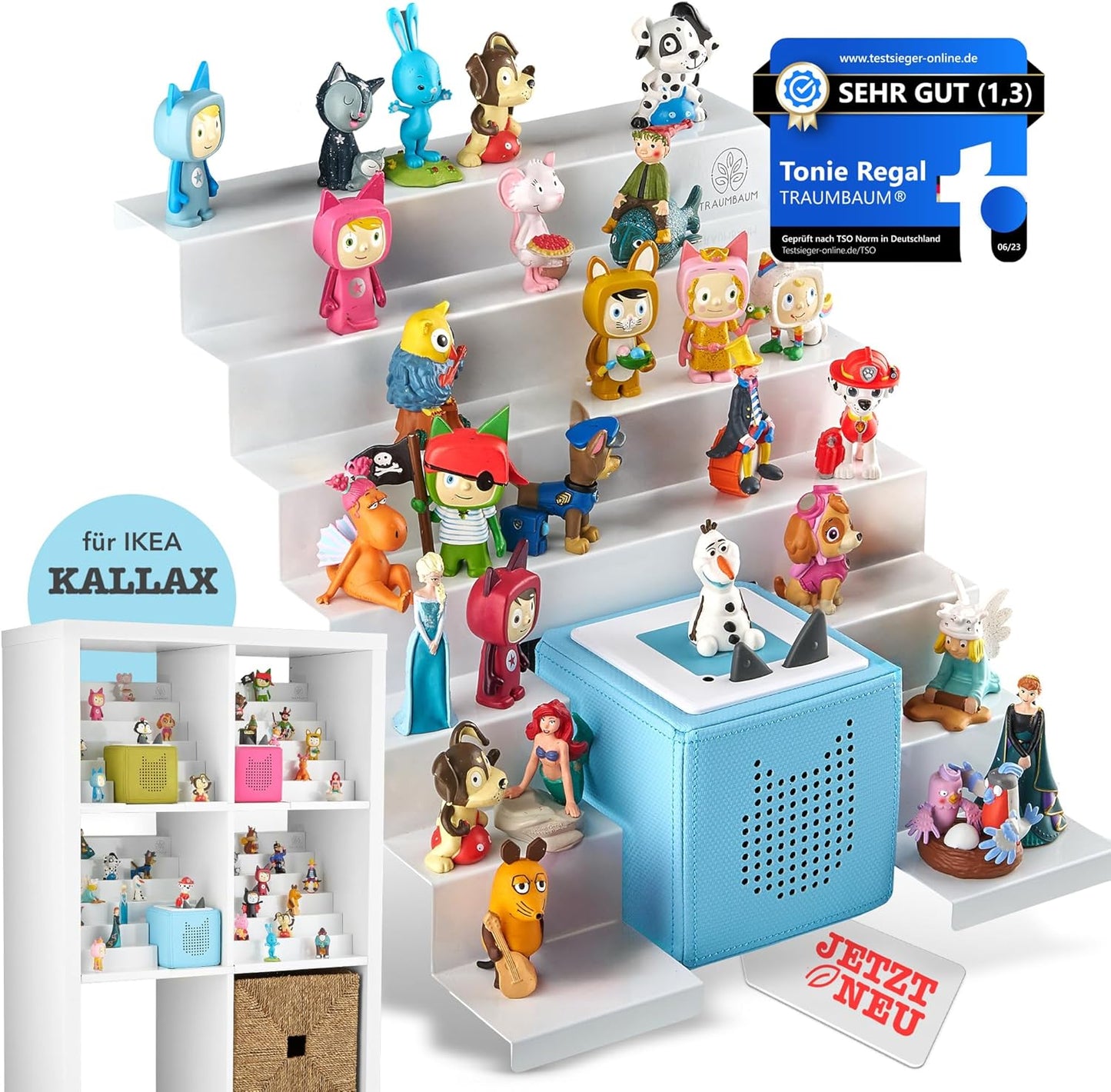 Magnetisches Tonie-Regal für IKEA KALLAX, Tonie Box Aussparung MITTIG