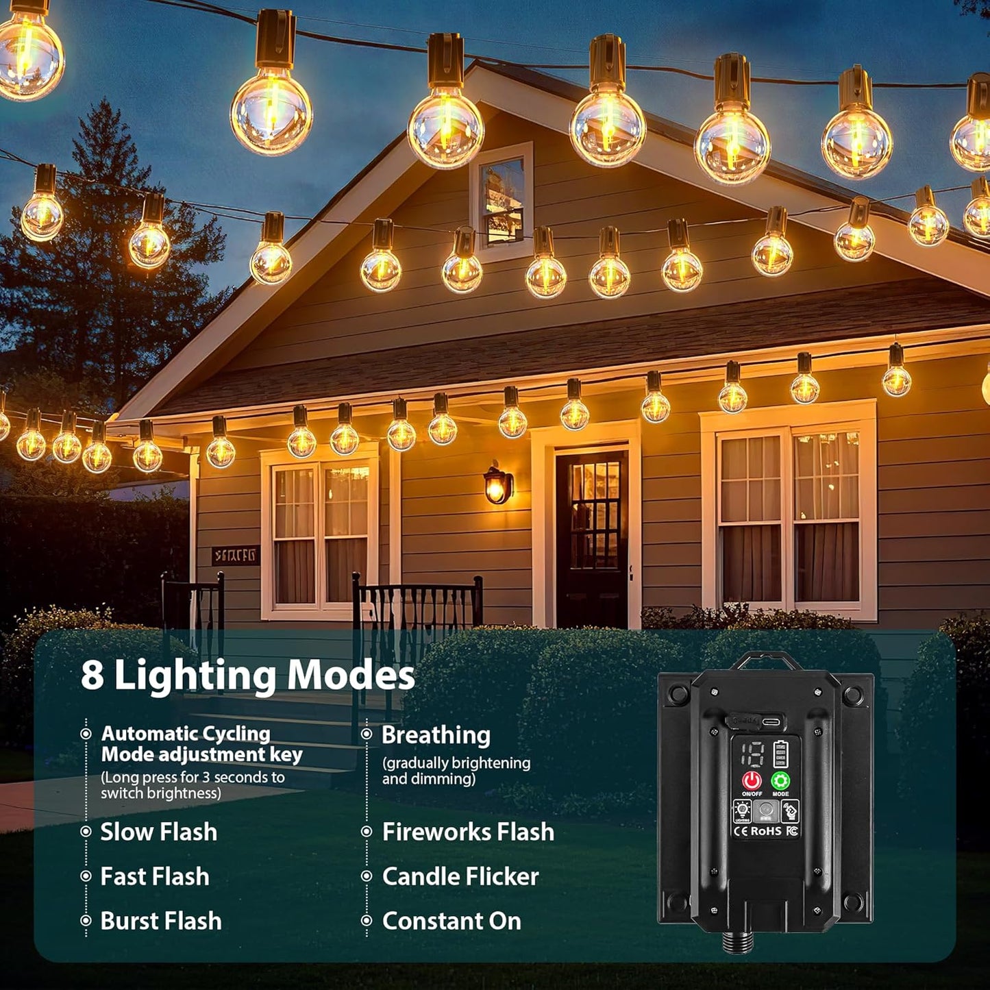 Solar-Lichterkette mit Fernbedienung, Usb/Solarbetrieben USB/solarbetrieben + 17,1M/56,1Ft( 24+1 )