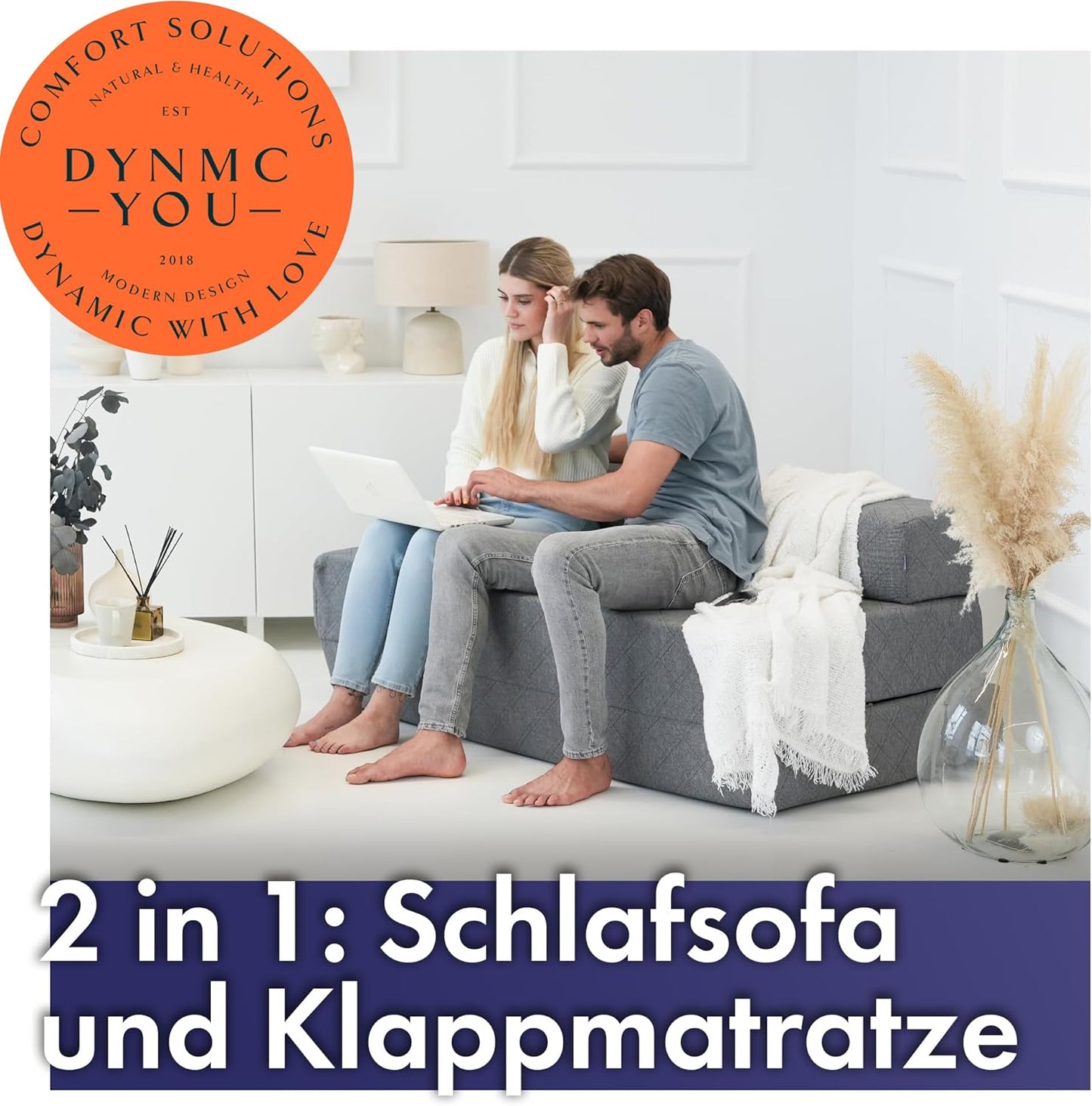 Faltbare Gästematratze, Dunkelgrau Schlafsofa