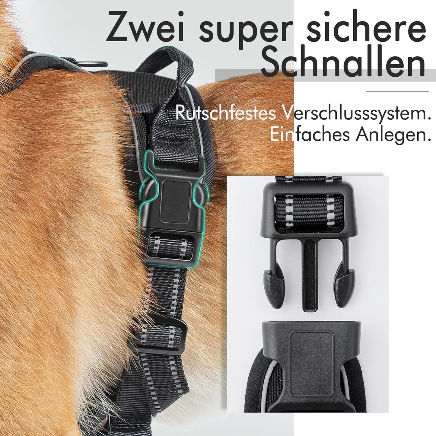 Hundegeschirr, XL (1er Pack), Schwarz