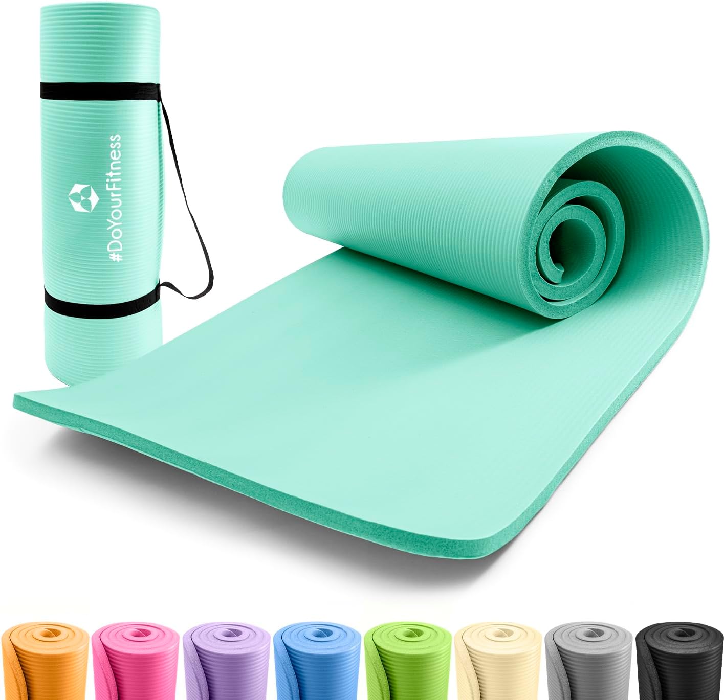 Fitnessmatte rutschfest (183x61cm, 1cm dick), 183 x 61 x 1 cm türkis