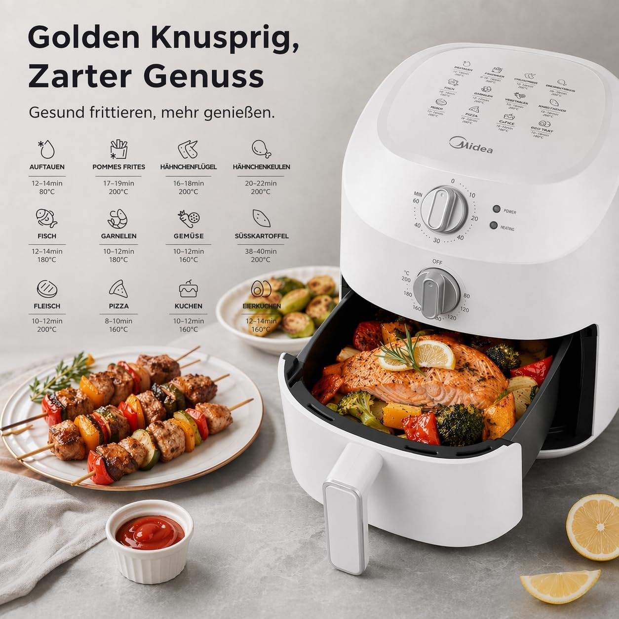 Mini Airfryer, Weiss 2L
