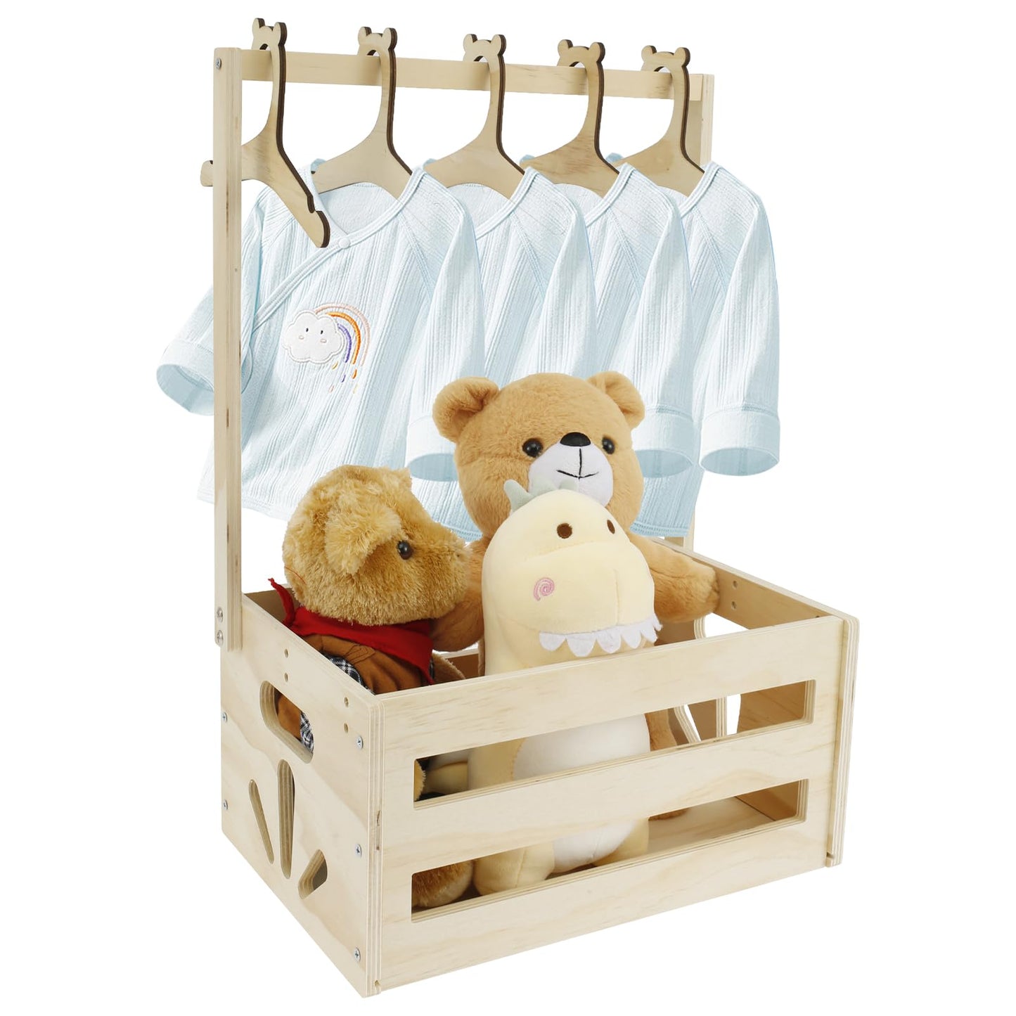 Babygeschenkkorb mit Kleiderstange und Kleiderbügel, A