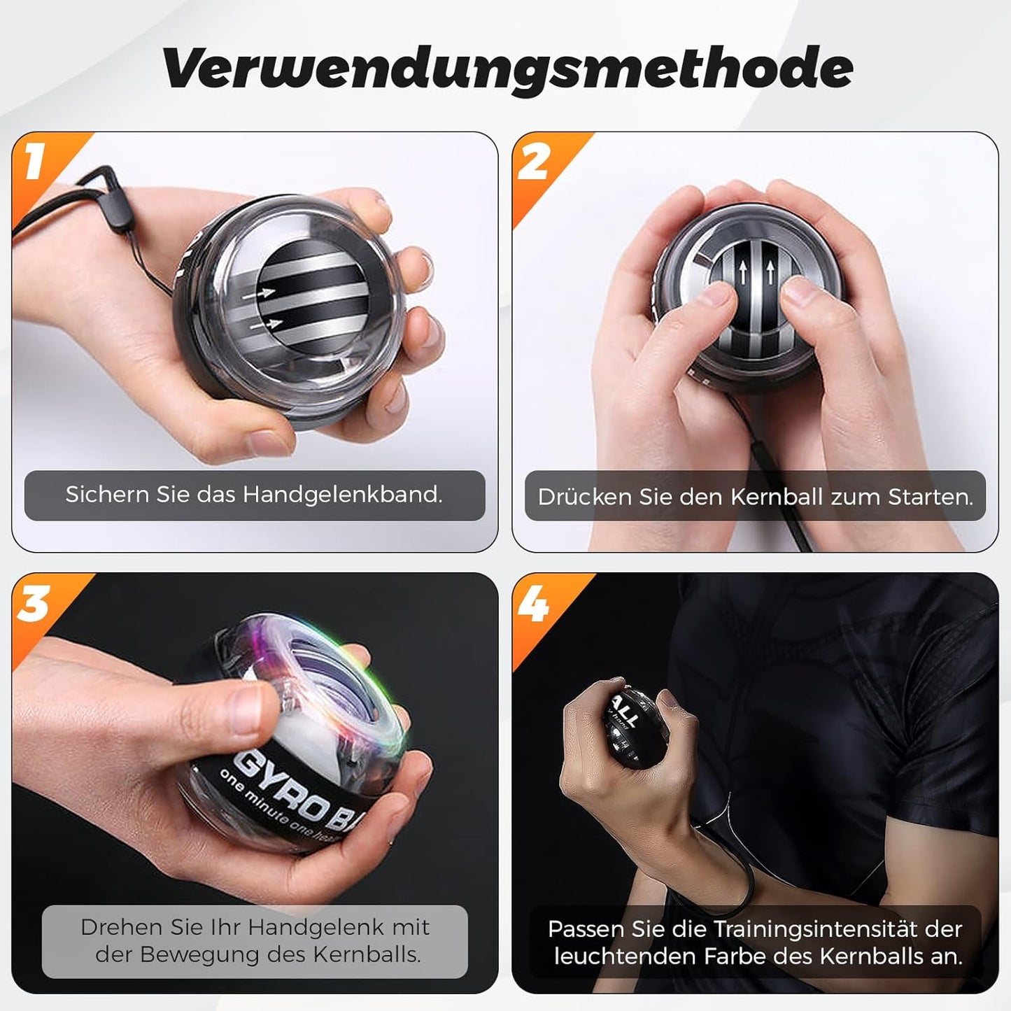 Gyroball Pro Handgelenktrainer, Metallgehäuse