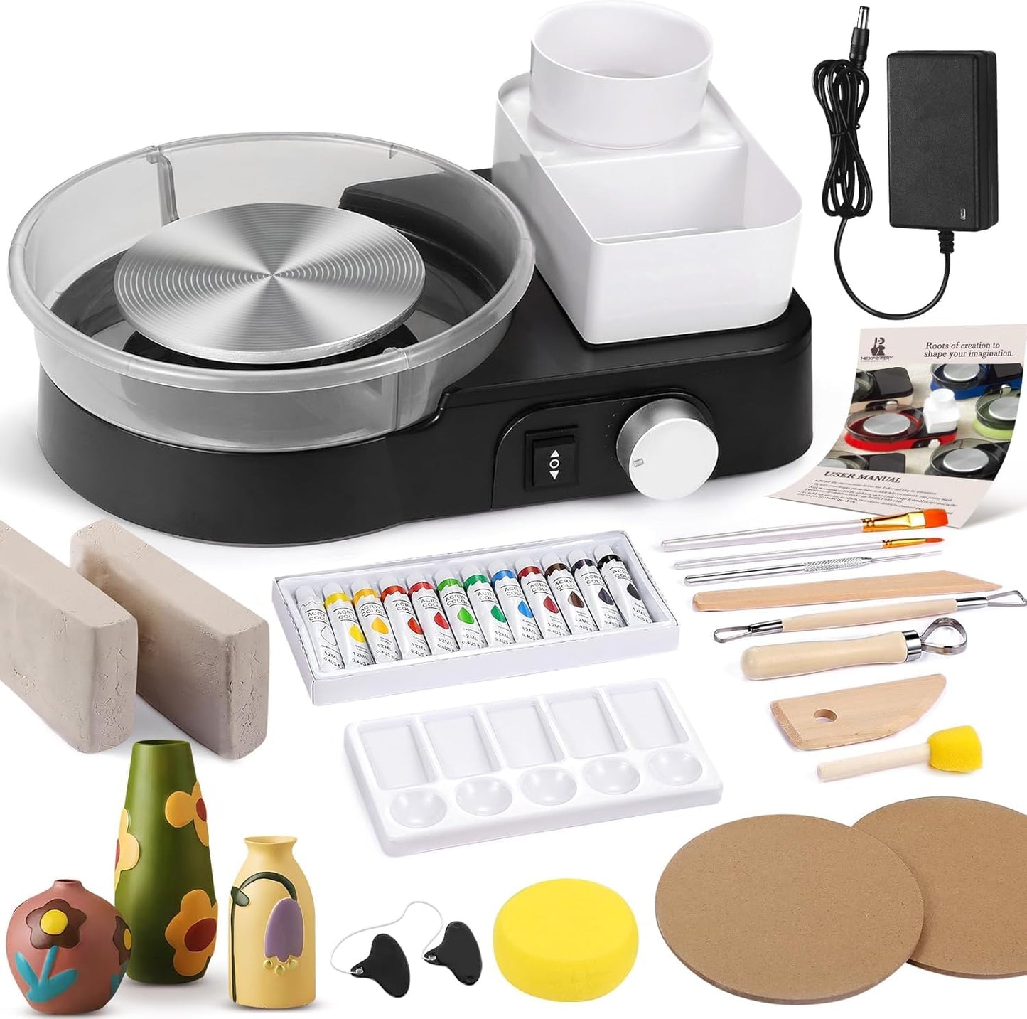 Elektrische Töpferscheibe Set, Schwarz