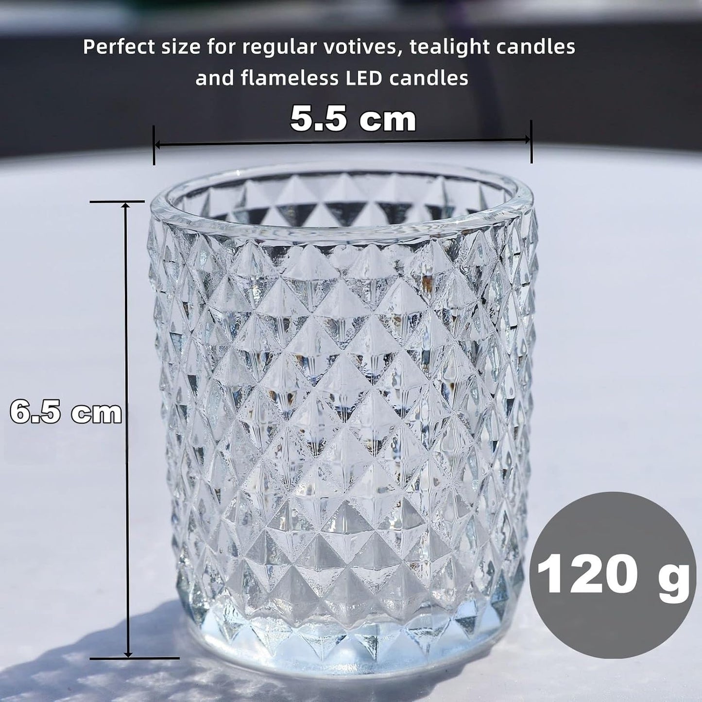 12er-Set Teelichthalter, Transparent 12