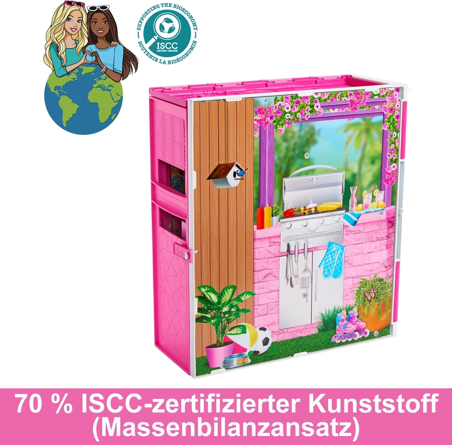 Puppenhaus Spielset Ferienhaus mit 4 Spielbereichen