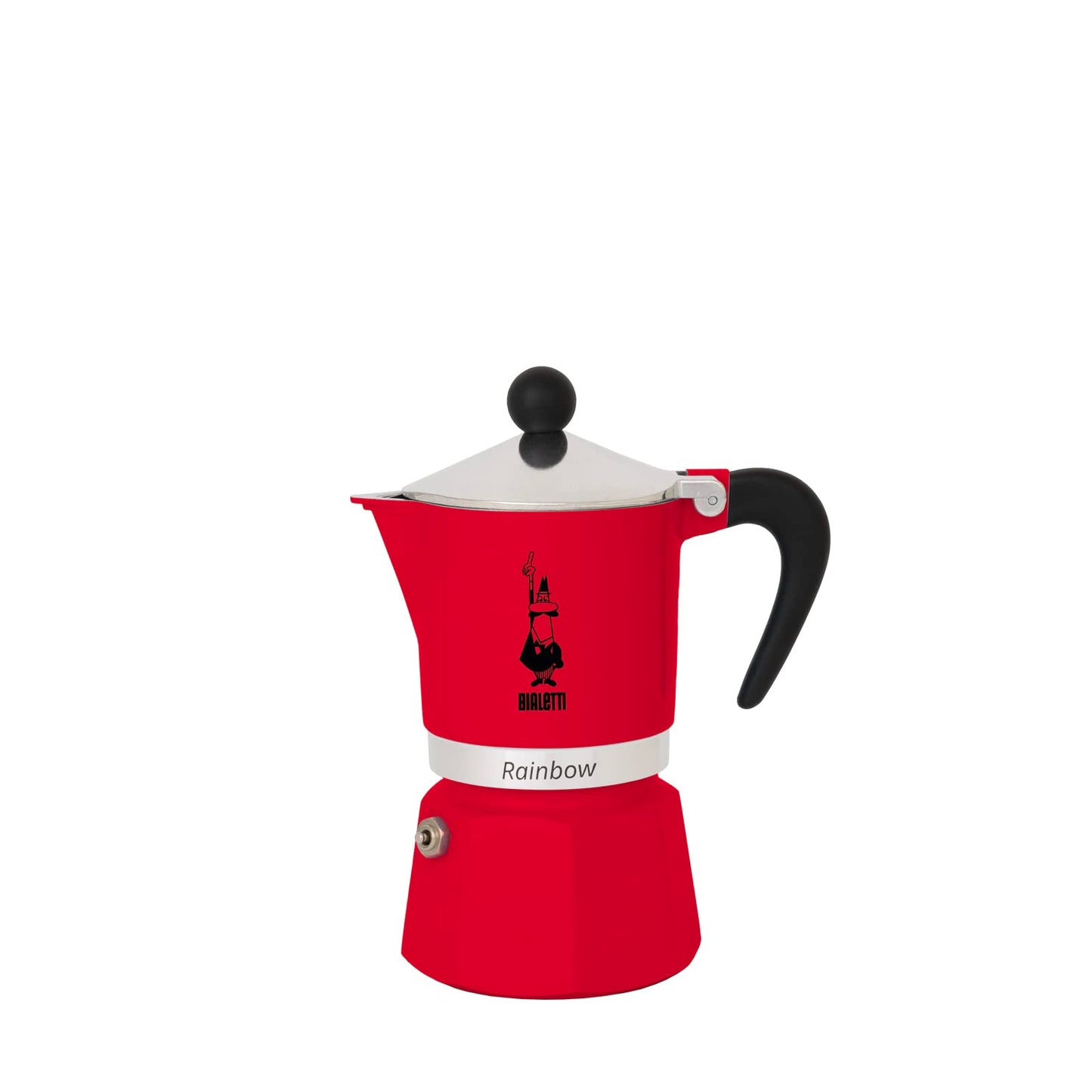 Rainbow Caffettiera Espressokocher, Rot 3 Tassen