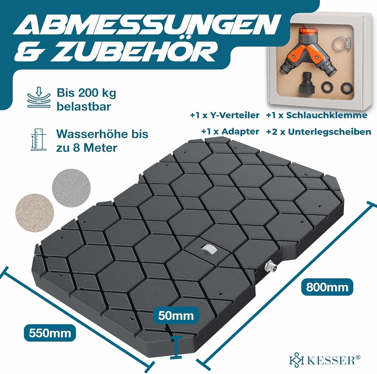 Bodendusche Geo mit Fusssteuerung, Anthrazit