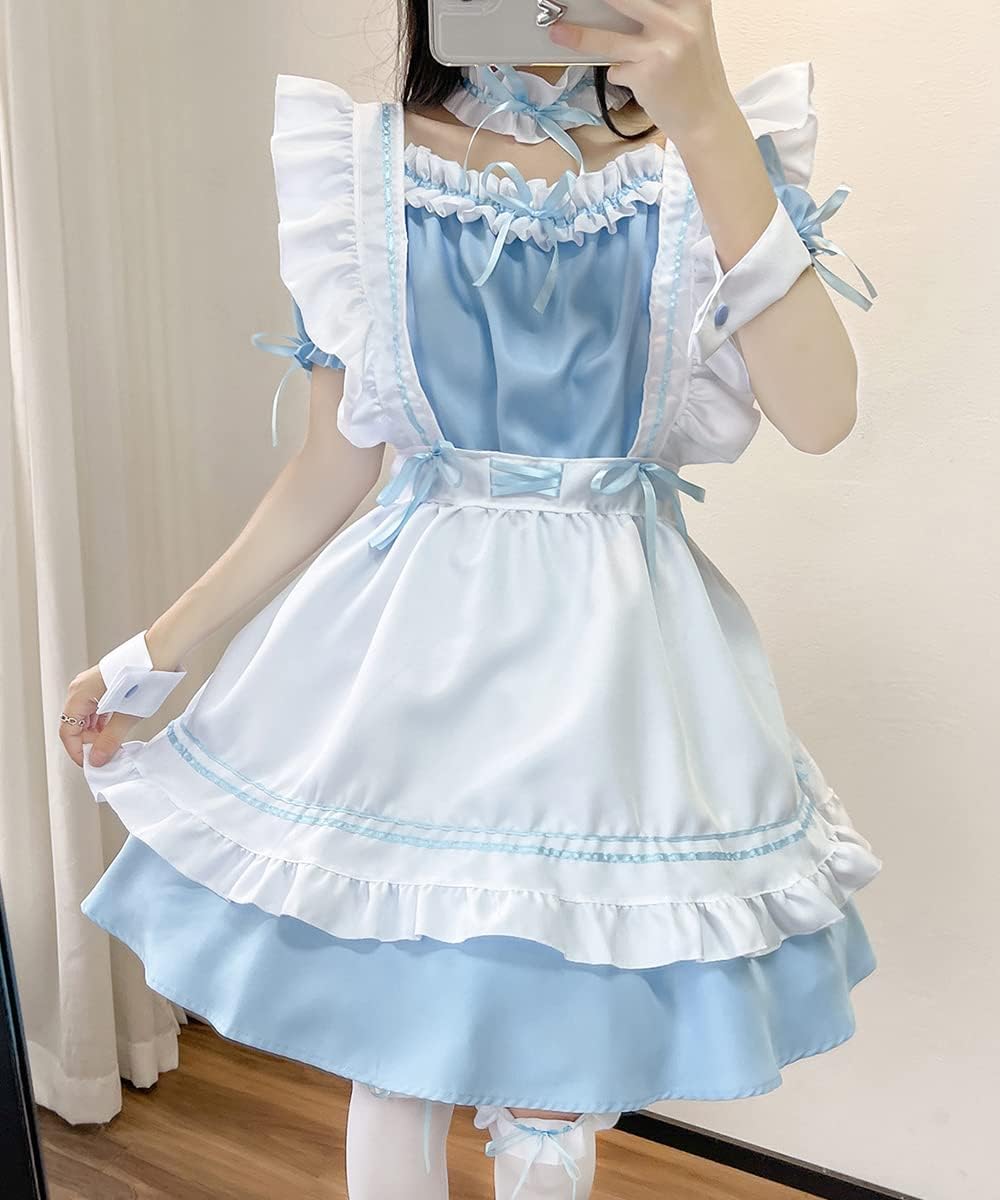 Anime French Maid Kostüm, Blau XL