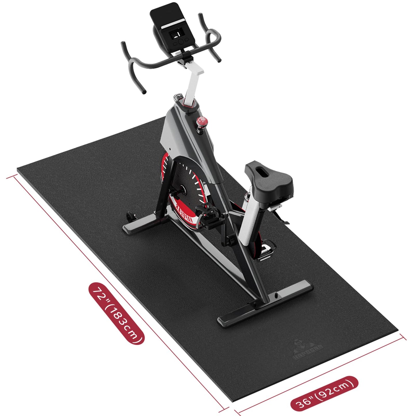 Bodenschutzmatte für Fitnessgeräte, B-schwarz-183x92cmx6mm
