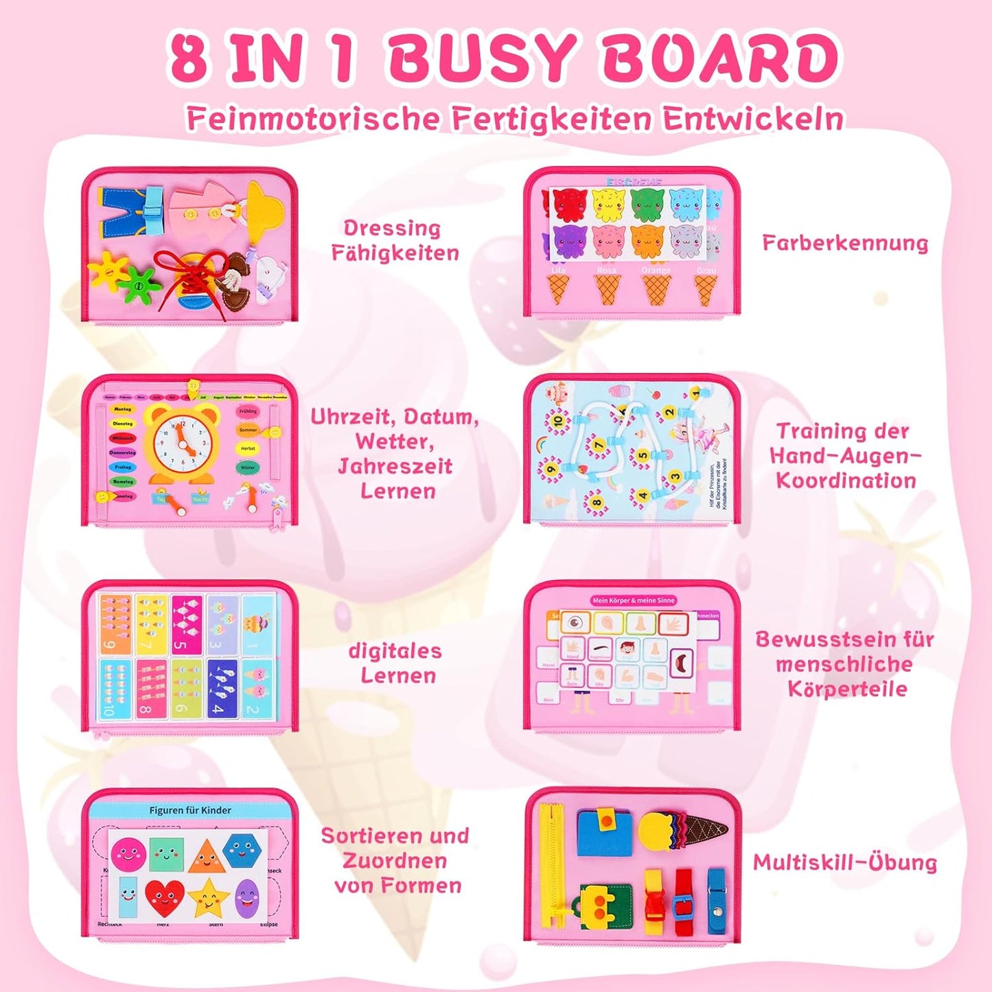 Busy Board für Kleinkinder, Eiscreme