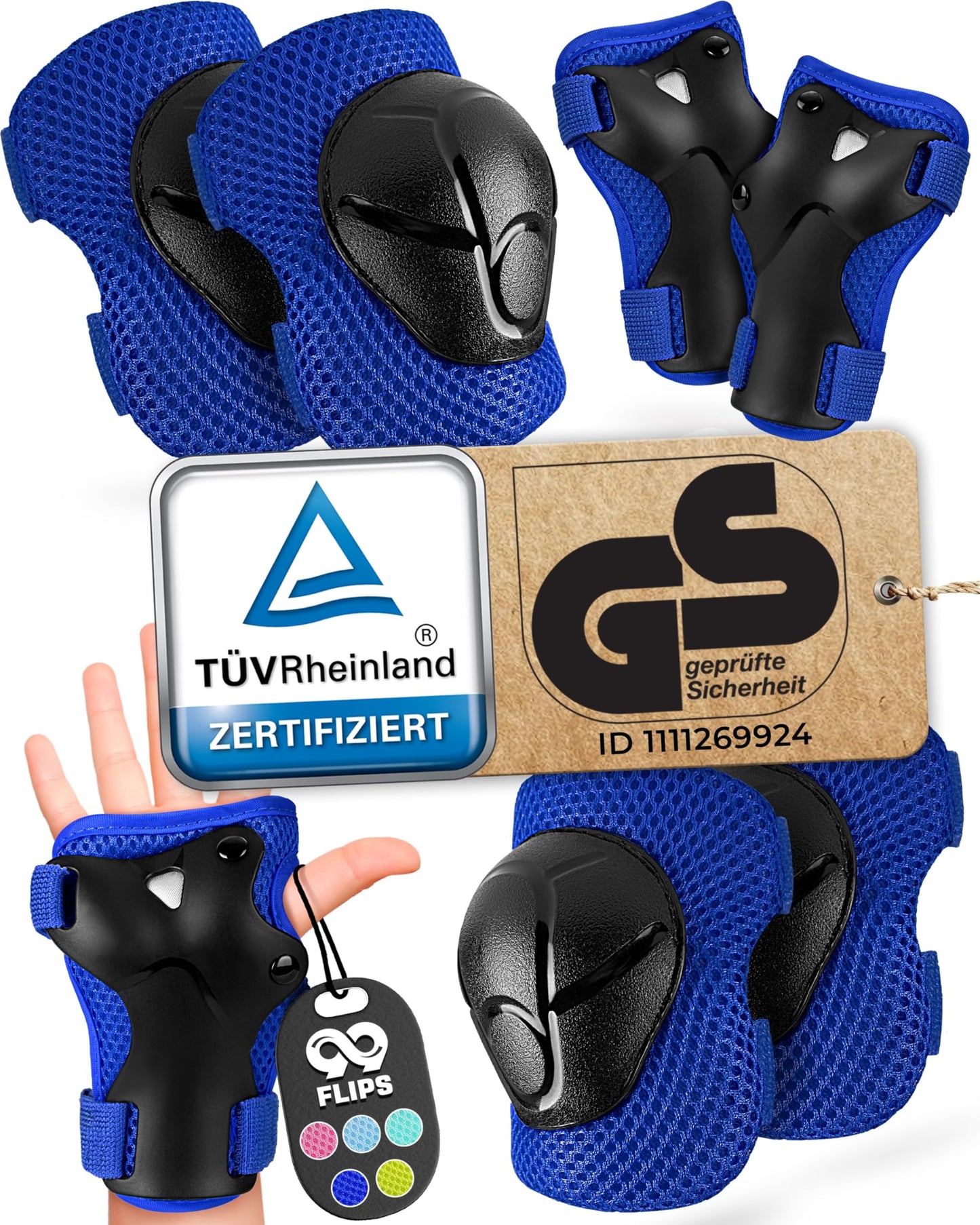 Inliner-Schutzausrüstung für Kinder, XS - 3-8 Jahre BLUE