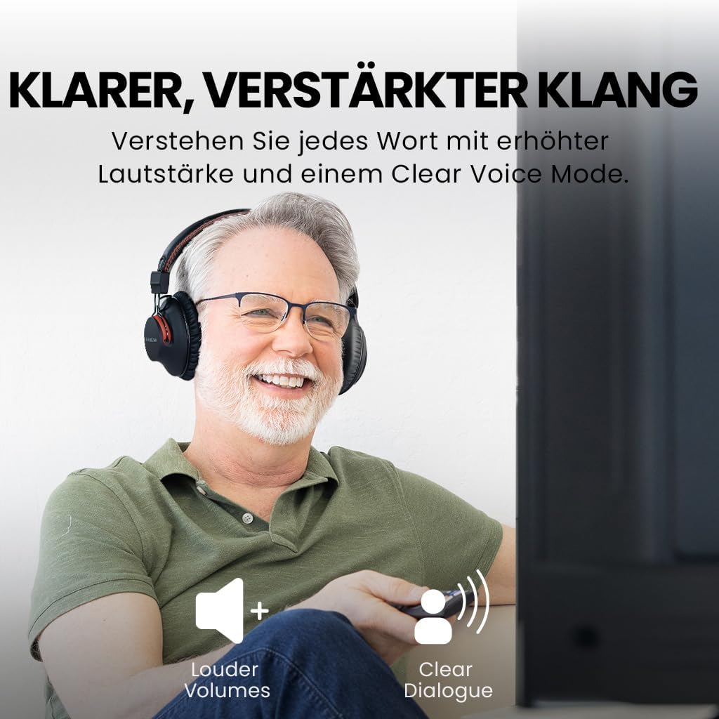 HT41899 Plus 2 TV-Kopfhörer mit Sender & Lade-Docks, HT41899 Plus 2