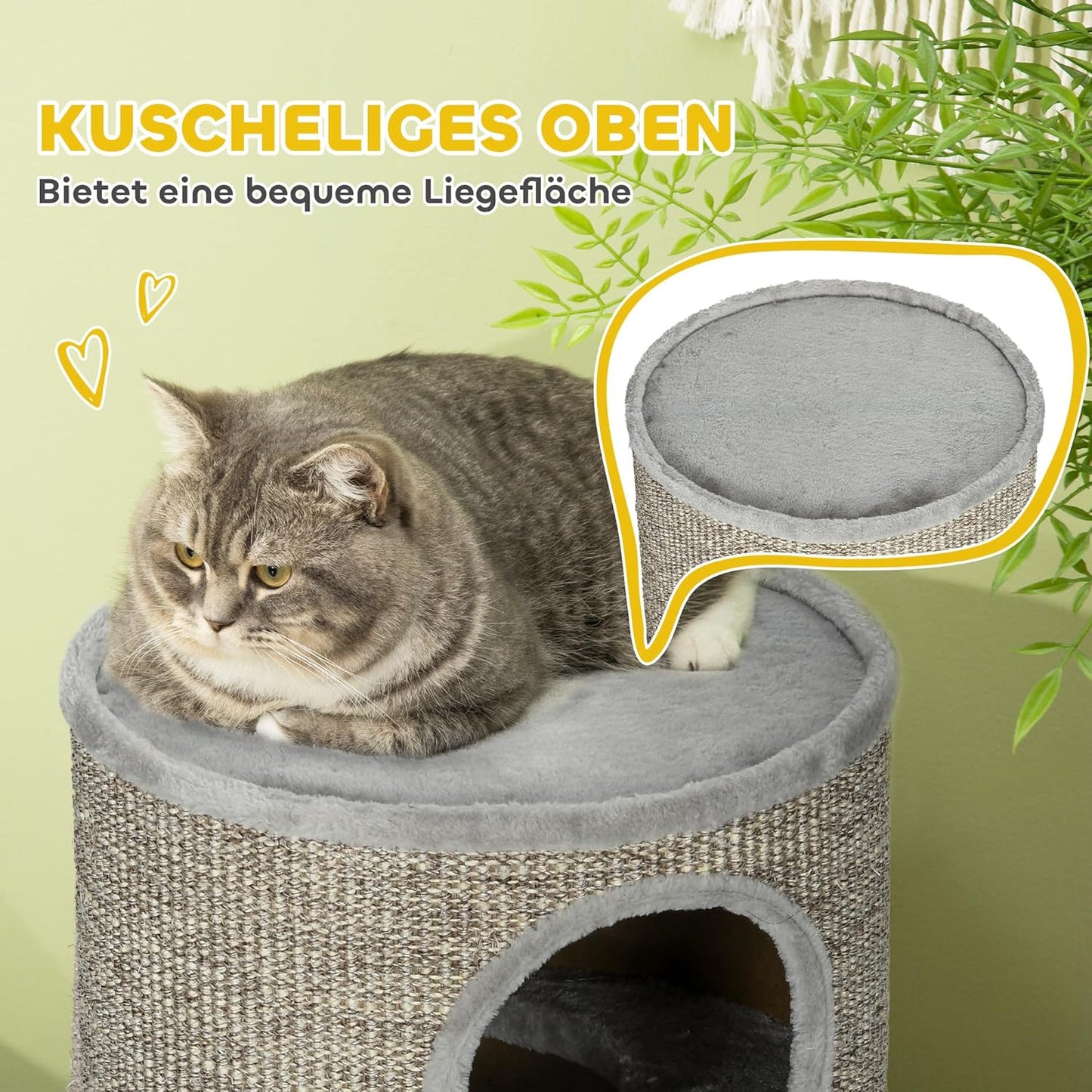 Kratztonne mit 3 Höhlen, Grau