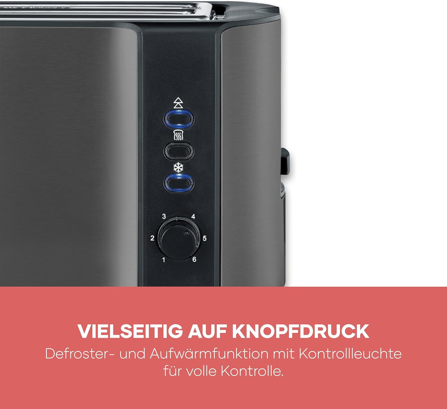 Langschlitztoaster AT 9341, Dark Inox