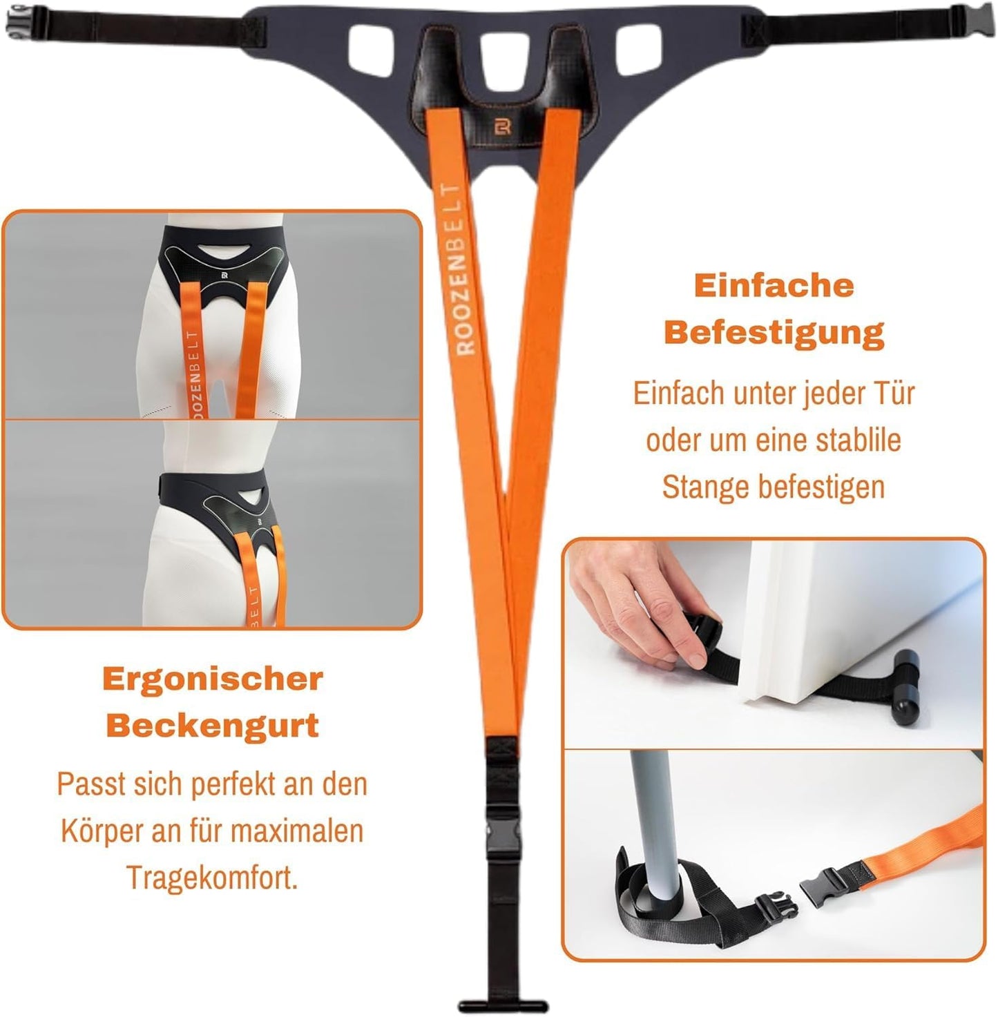 Rückenstrecker-Gurt bei Ischias und Verspannungen, Starke Zugkraft (ab 65 kg)