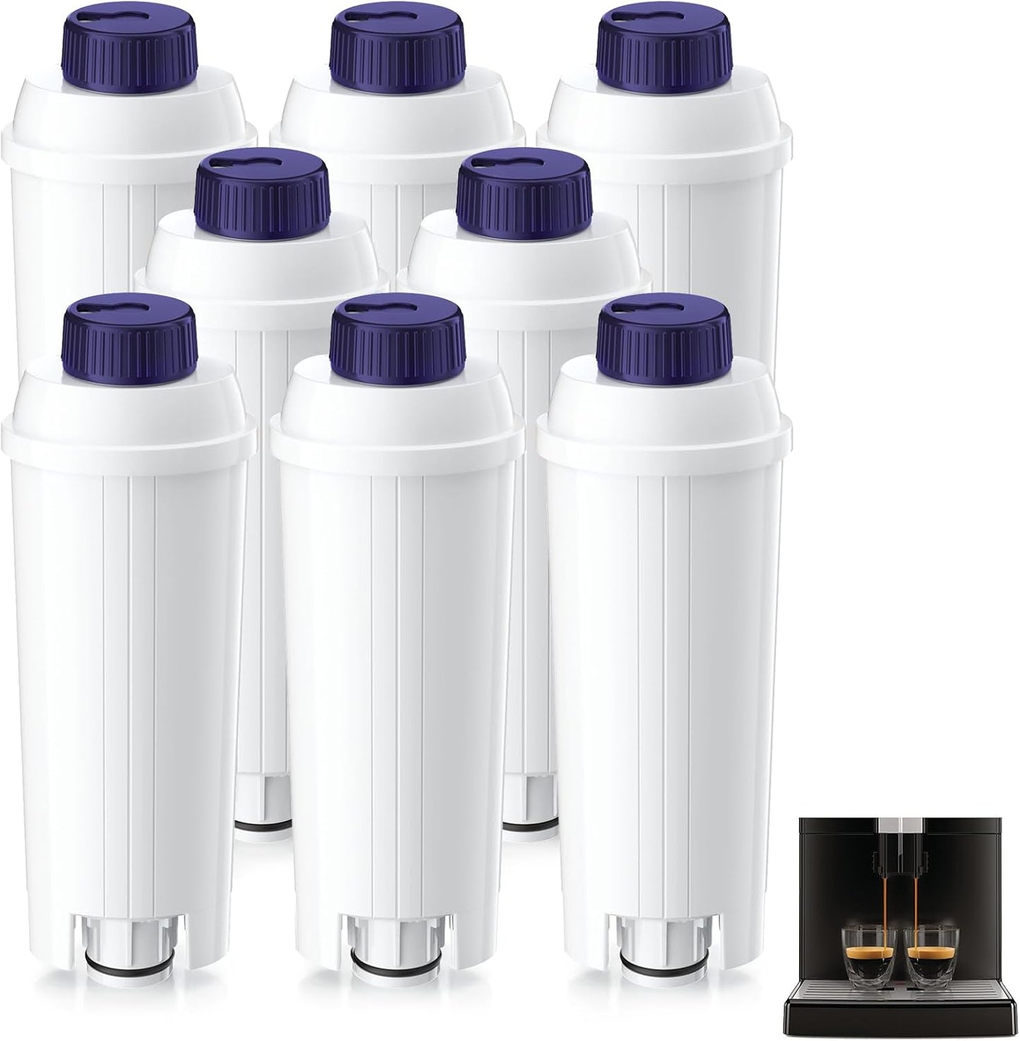 Wasserfilter für De'Longhi Kaffeevollautomaten mit Datumsanzeige, 8 Stück(1er Pack)