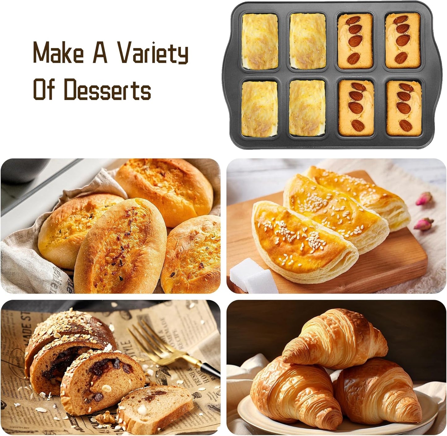 Kastenform für 8 Mini-Kuchen, 1 Set