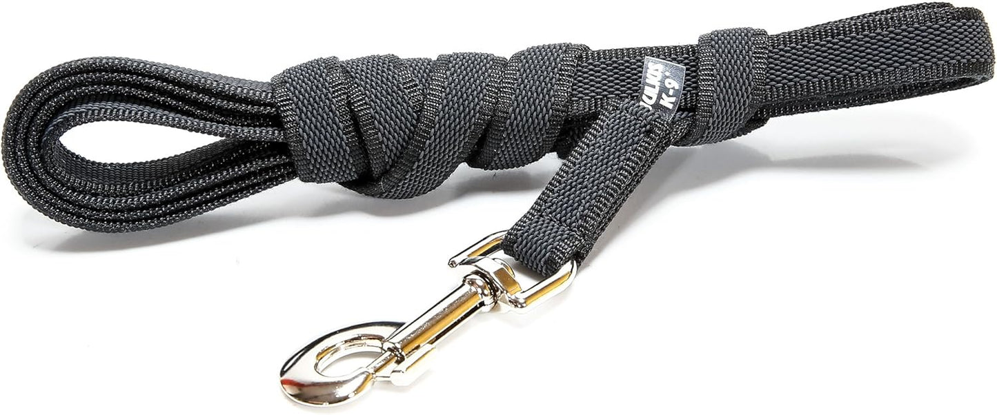 Color & Gray - gumierte Hundeleine mit Schlaufe, 10 m, Schwarz-Grau 20 mm x 10 m (mit Schlaufe)