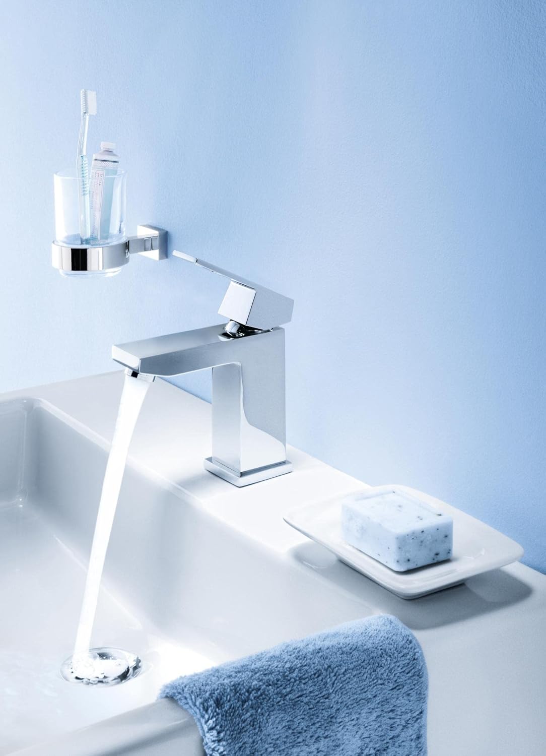 Eurocube Waschtischarmatur mit EcoJoy Funktion, XS glatter Körper Single