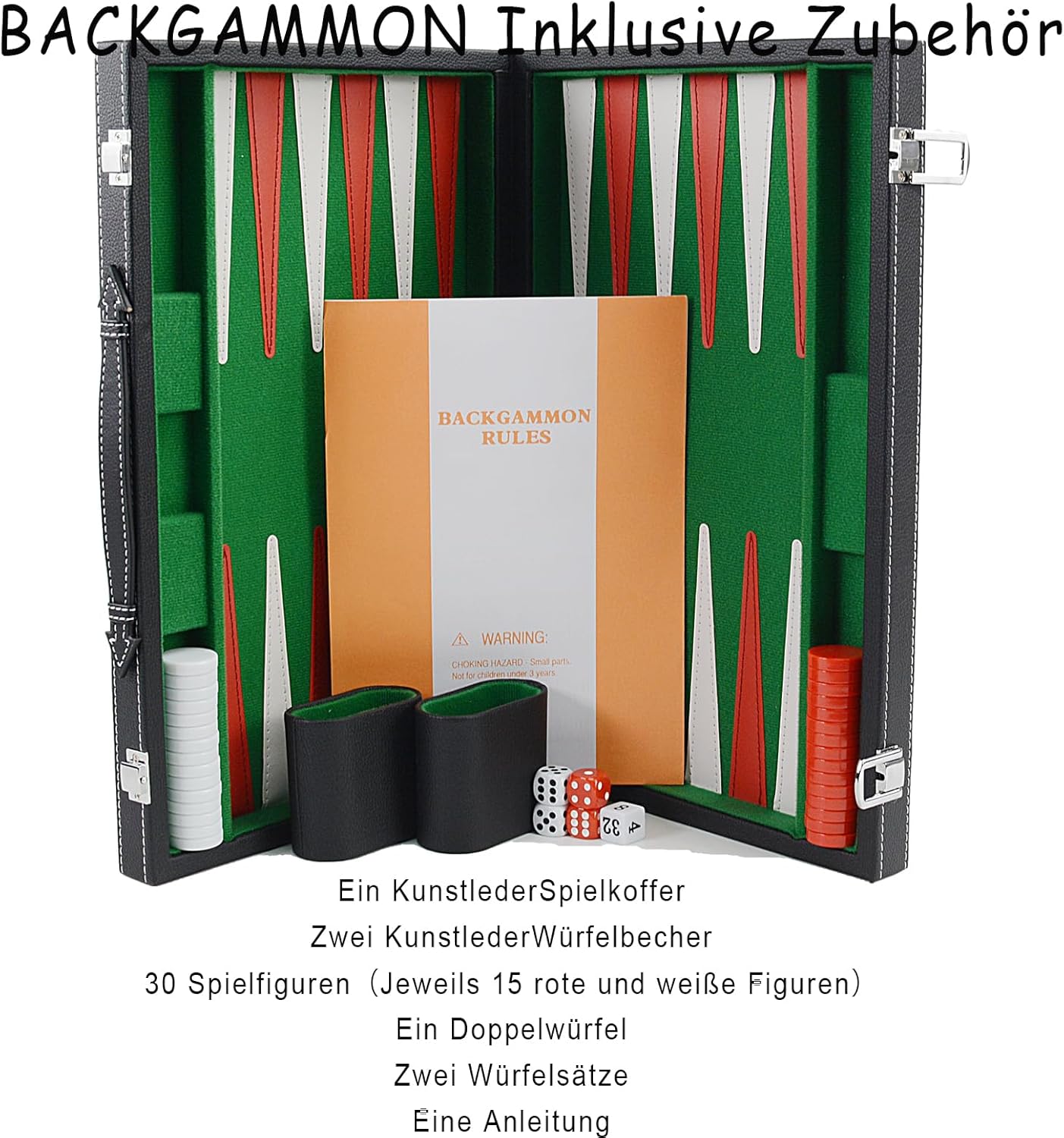 Backgammon Koffer, grün