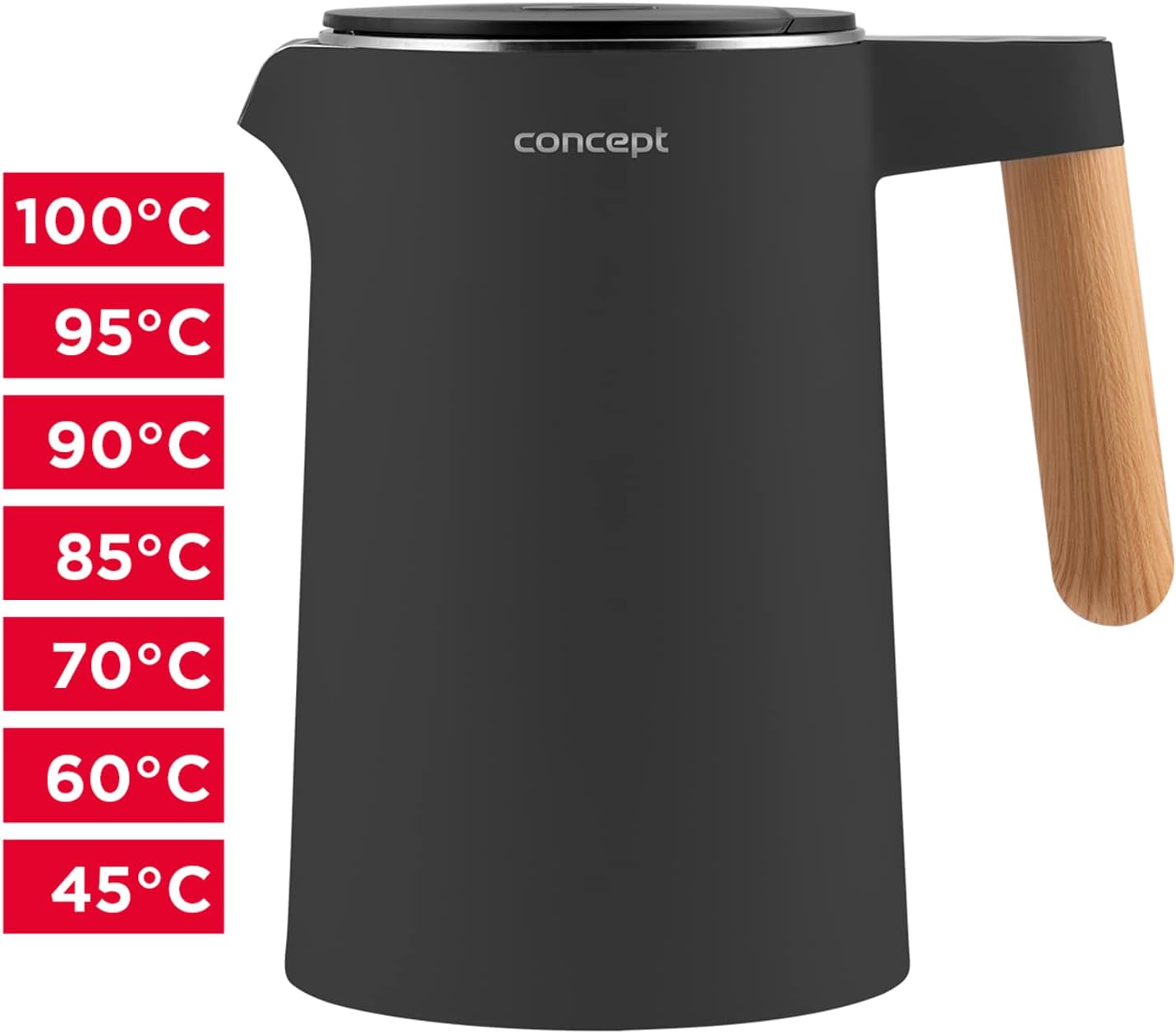 Wasserkessel mit Temperaturregelung RK3302, 1.5 Liter Anthrazit