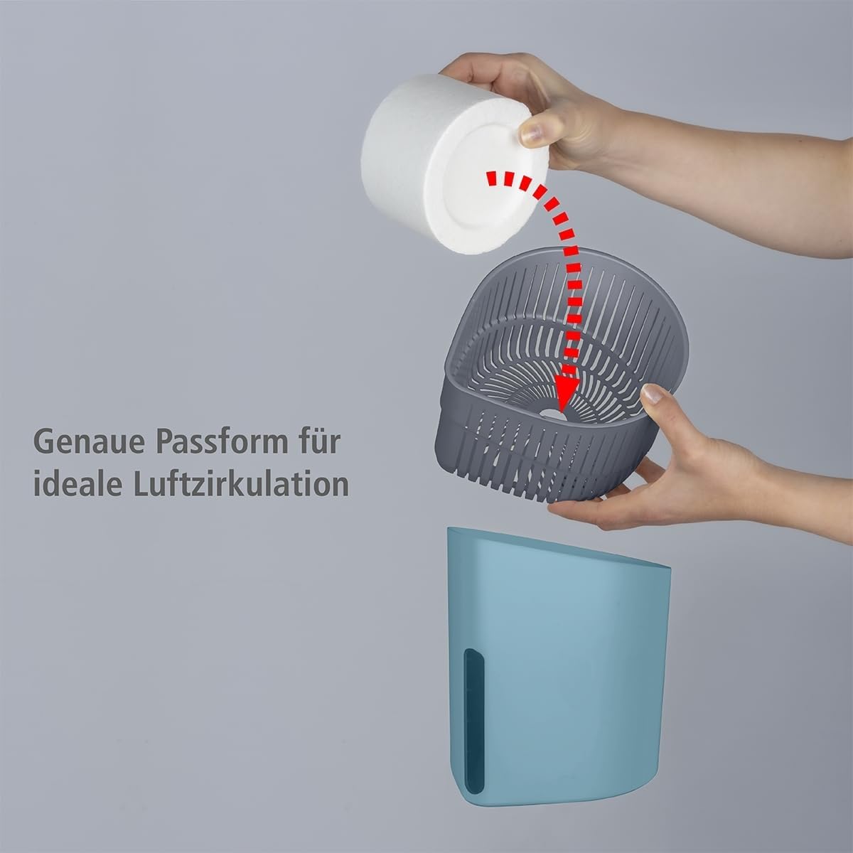 Raumentfeuchter Drop mit nachfüllbarem Granulatblock, Türkis, 23 x 15 x 15 cm, Raumentfeuchter