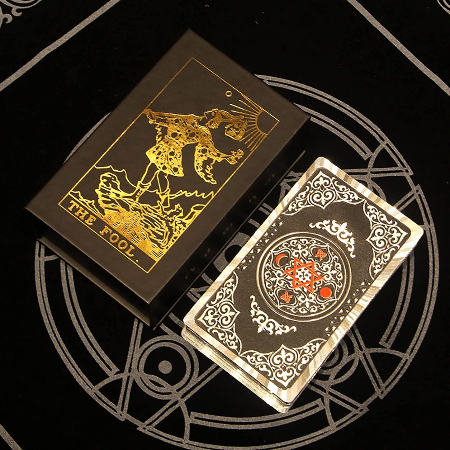 Tarotkarten-Set mit Anleitung für Anfänger, Silver Silber