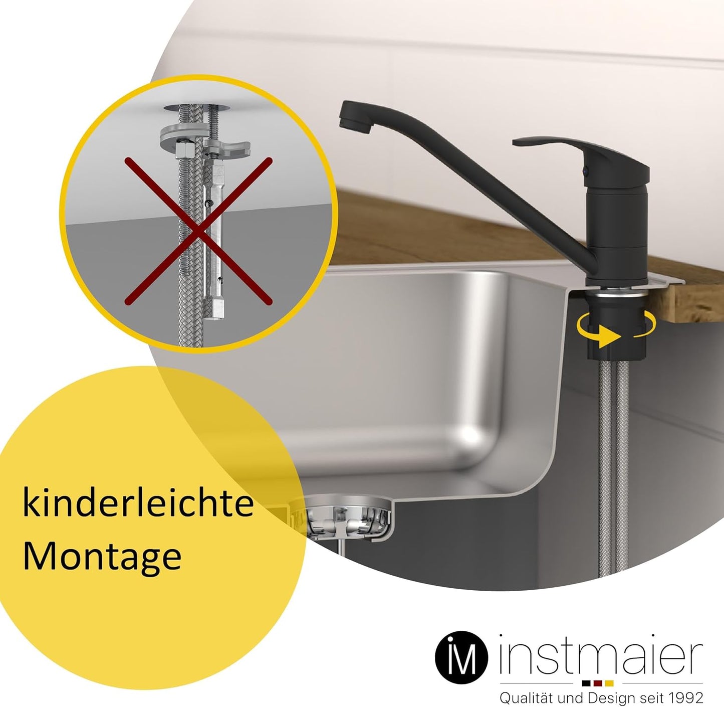 K1 Küchenwasserhahn, Hochdruck Schwarz Matt