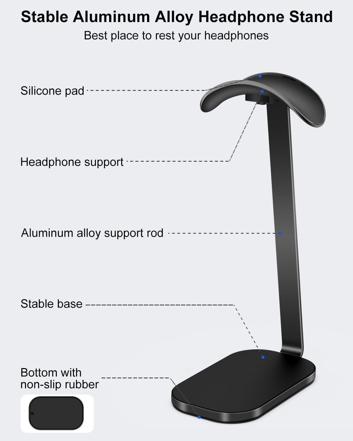 Kopfhörer-Ständer für Gaming-Headsets, Schwarz