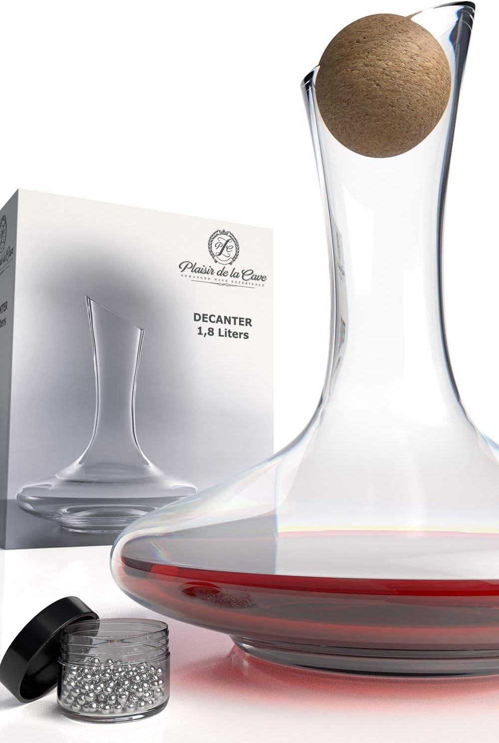 Weinkaraffe mit Korkverschluss, 1800 ml