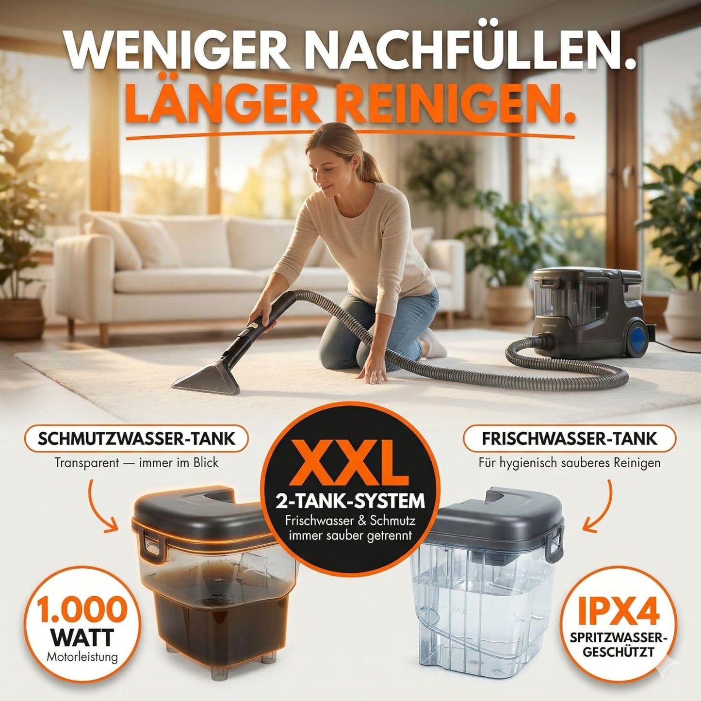 Hydro 9000 Max Waschsauger mit Dampfsauger, Waschsauger