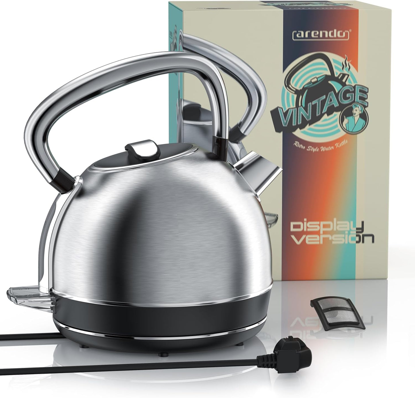 Vintage Wasserkocher mit Temperatureinstellung, A: Edelstahl