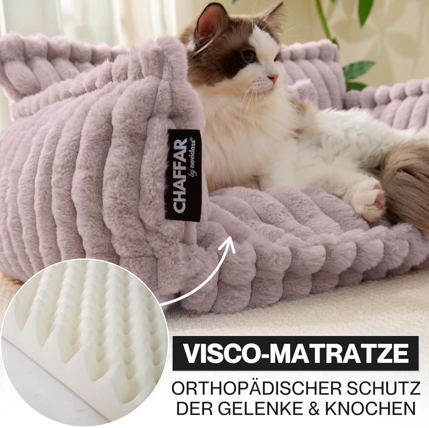 Katzensofa Chaffar, Zartrosa M (80cm)